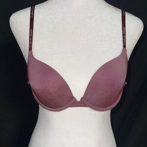 Calvin Klein 34B Burgundy Push-Up T-Shirt Bra